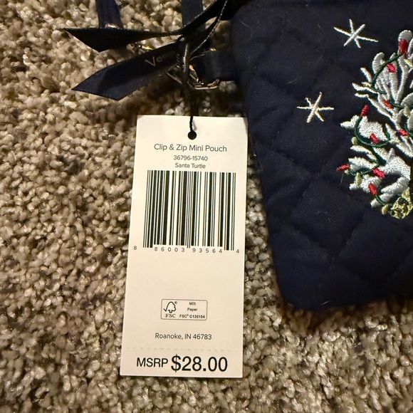 Vera Bradley Navy Quilted Pouch with Turtle Design - Picture 2 of 3